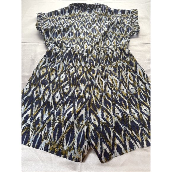 Forever 21 Womens Short-Sleeve Button-Up Romper W/ Pockets & Drawstring Waist L - Picture 12 of 14